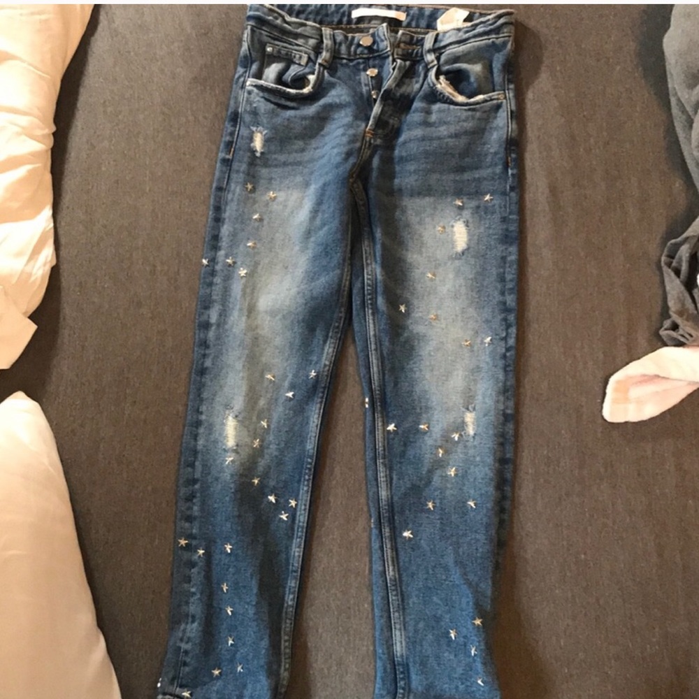 Zara start embellished jeans